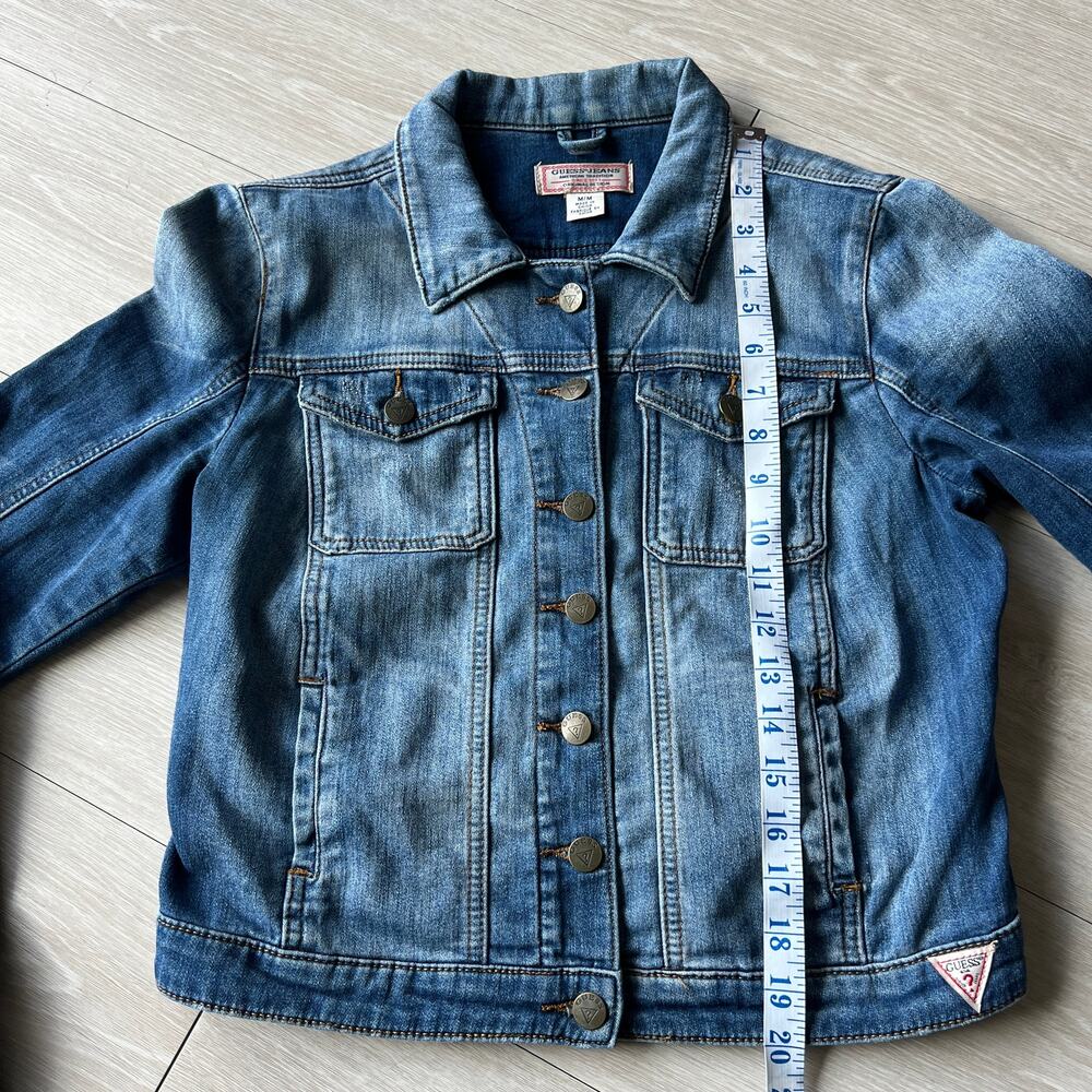 Guess Jeans Cropped Denim Jacket Womens Medium Fits Small - Picture 4 of 11